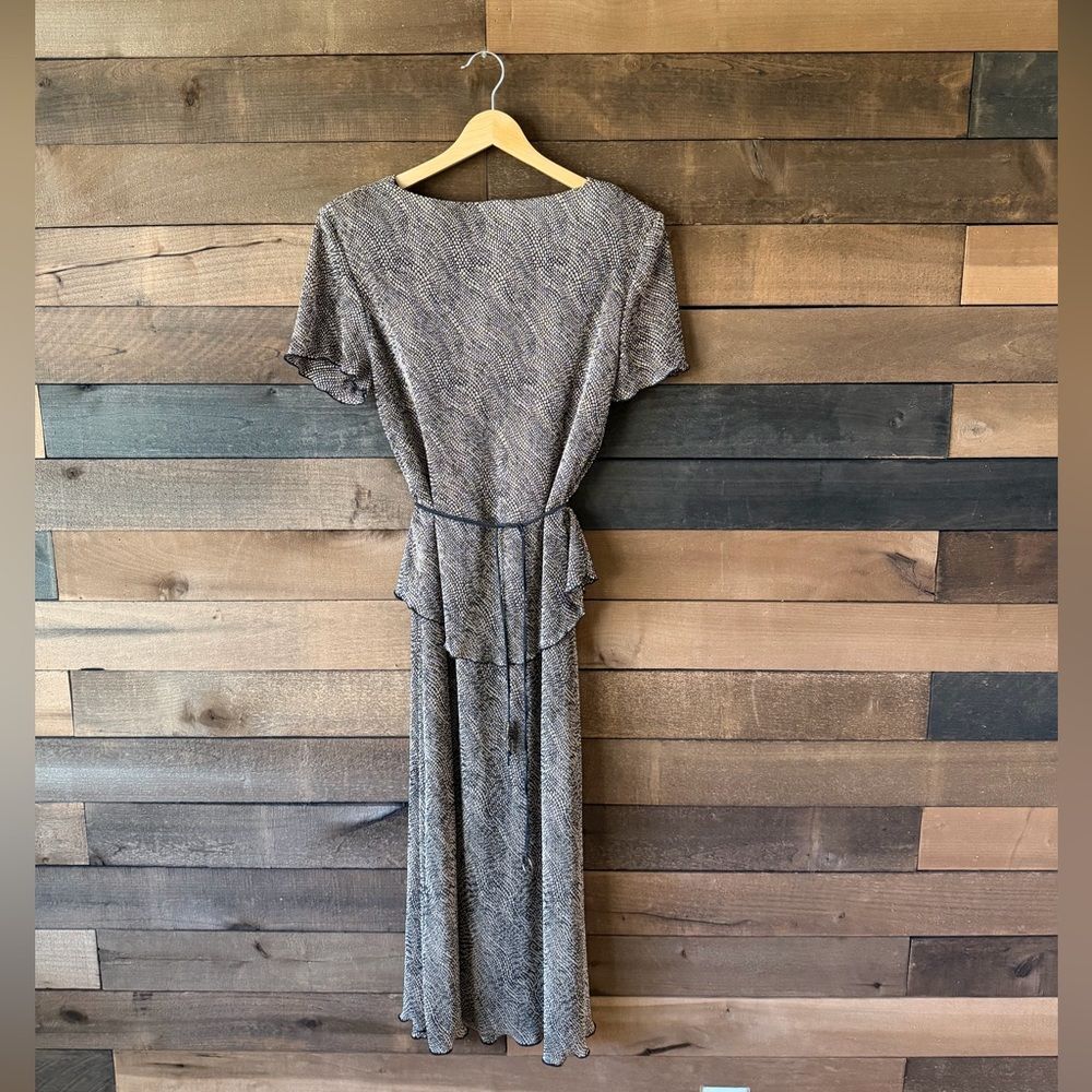 Vintage Brown Patterned Midi Dress - Picture 8 of 10